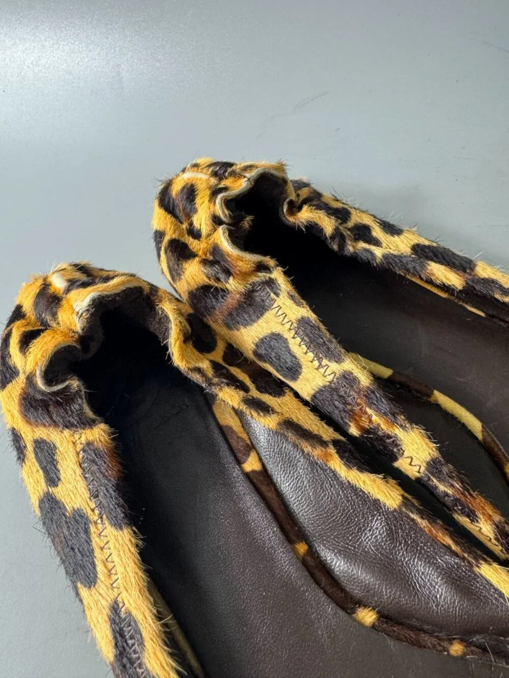 Tory Burch Reva Leopard Calf Hair Animal Print Ballet Flats, Size 9 1/2